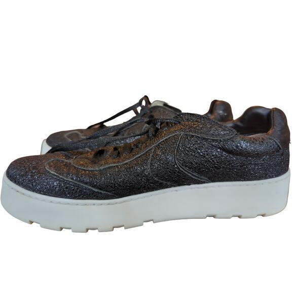 Voile Blanche black textured leather sneaker casual shoes - Picture 4 of 12